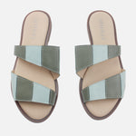 Sandalia plana tranquilidad de cuero para mujer - Verde