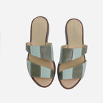 Sandalia plana tranquilidad de cuero para mujer - Menta