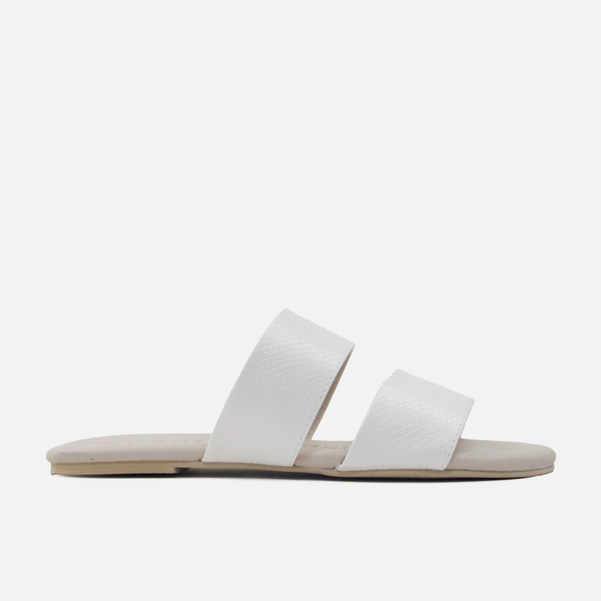 Sandalia plana carioca de sintético para mujer - Blanco