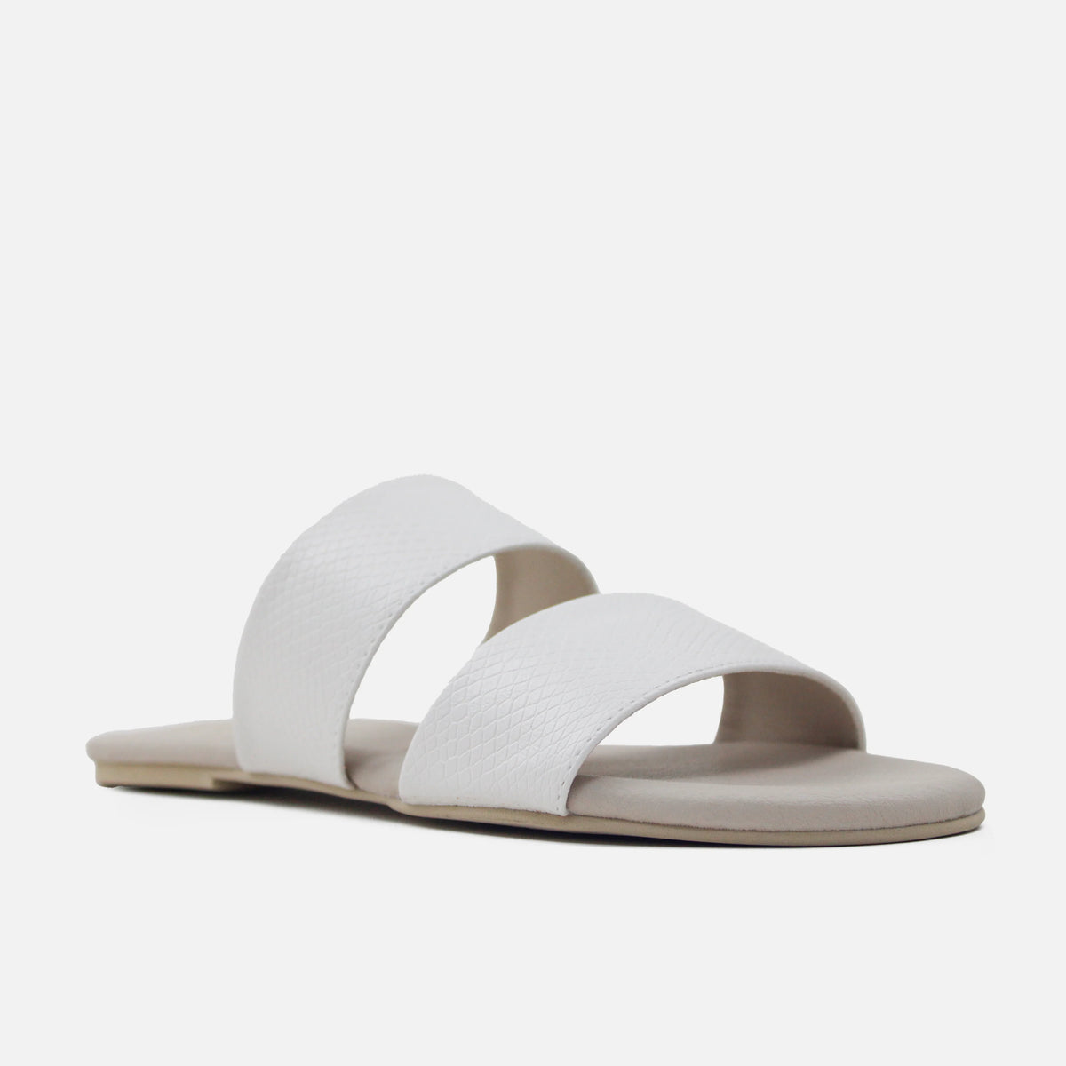 Sandalia plana carioca de sintético para mujer - Blanco