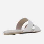 Sandalia plana carioca de sintético para mujer - Blanco