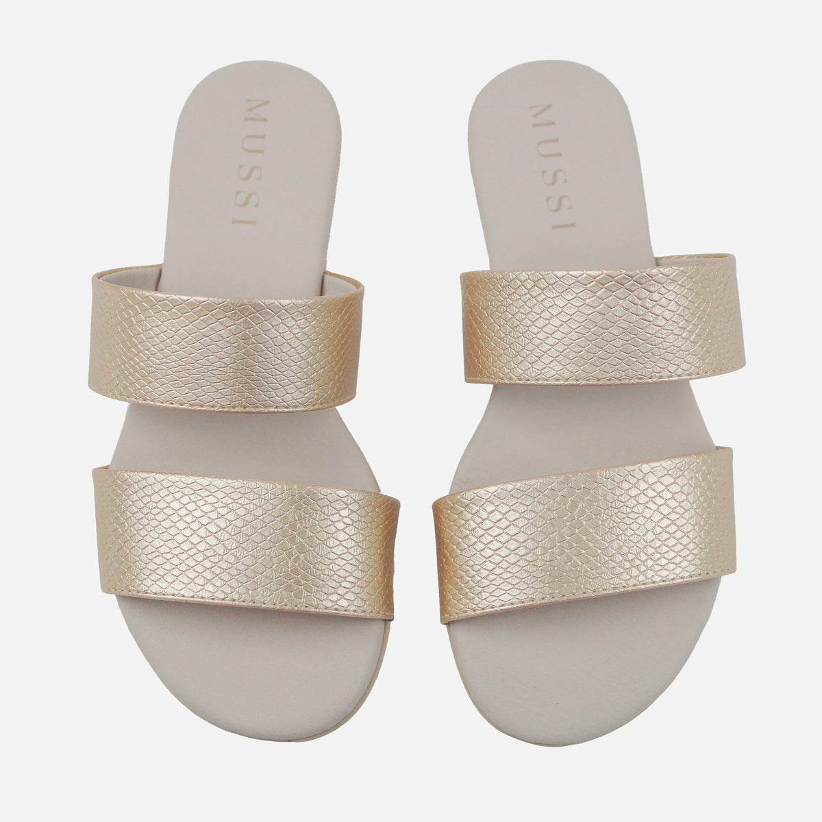 Sandalia plana carioca de sintético para mujer - Oro