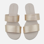 Sandalia plana carioca de sintético para mujer - Oro