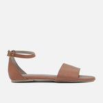 Sandalia plana celeste de sintético para mujer - Almendra