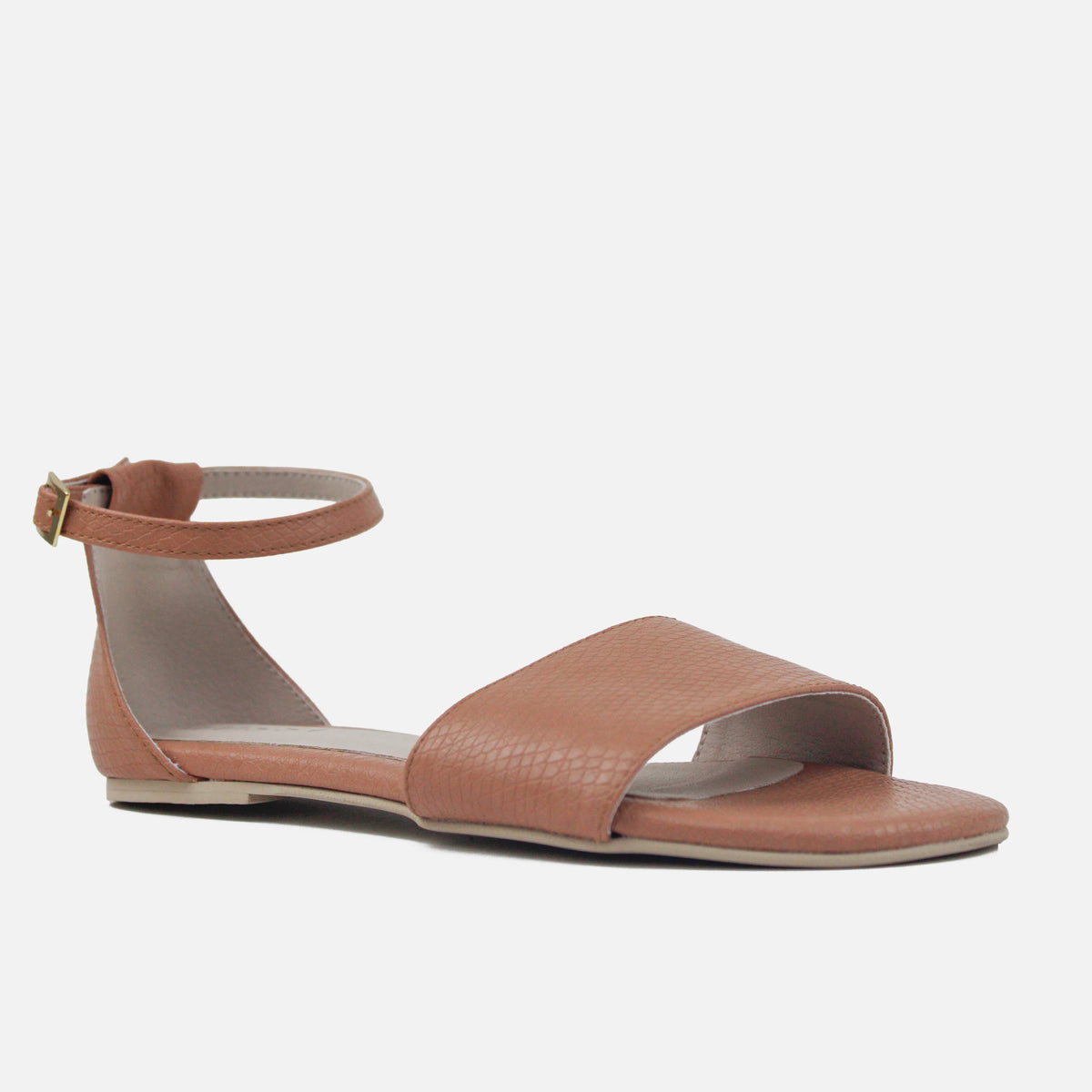 Sandalia plana celeste de sintético para mujer - Almendra