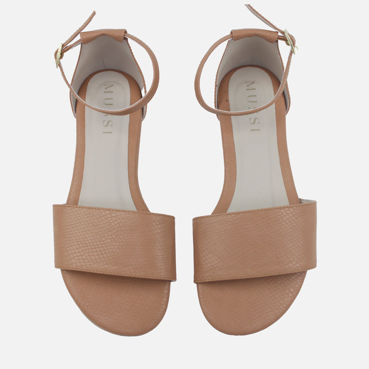 Sandalia plana celeste de sintético para mujer - Almendra