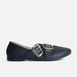 Baleta plana camelia de sintético para mujer - Negro