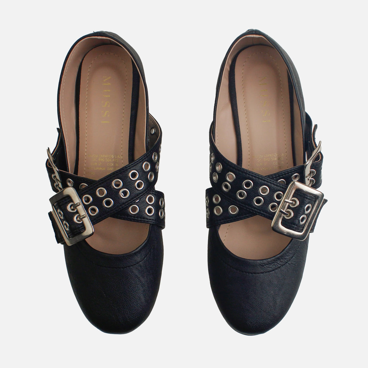 Baleta plana camelia de sintético para mujer - Negro