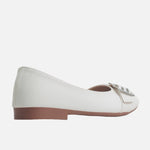 Baleta plana phyllis de sintético para mujer - Hueso