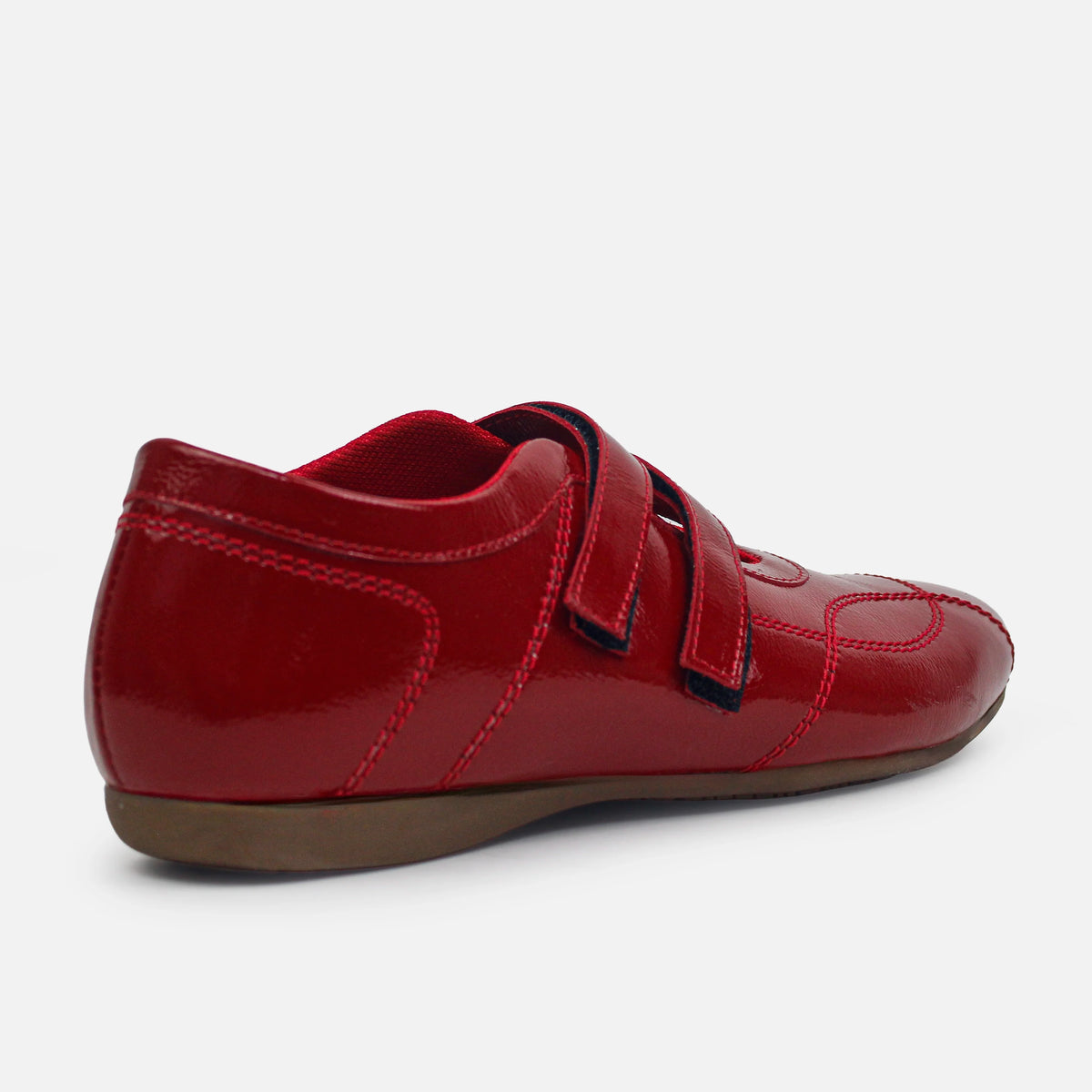 Baleta plana zeferina de cuero para mujer - Rojo