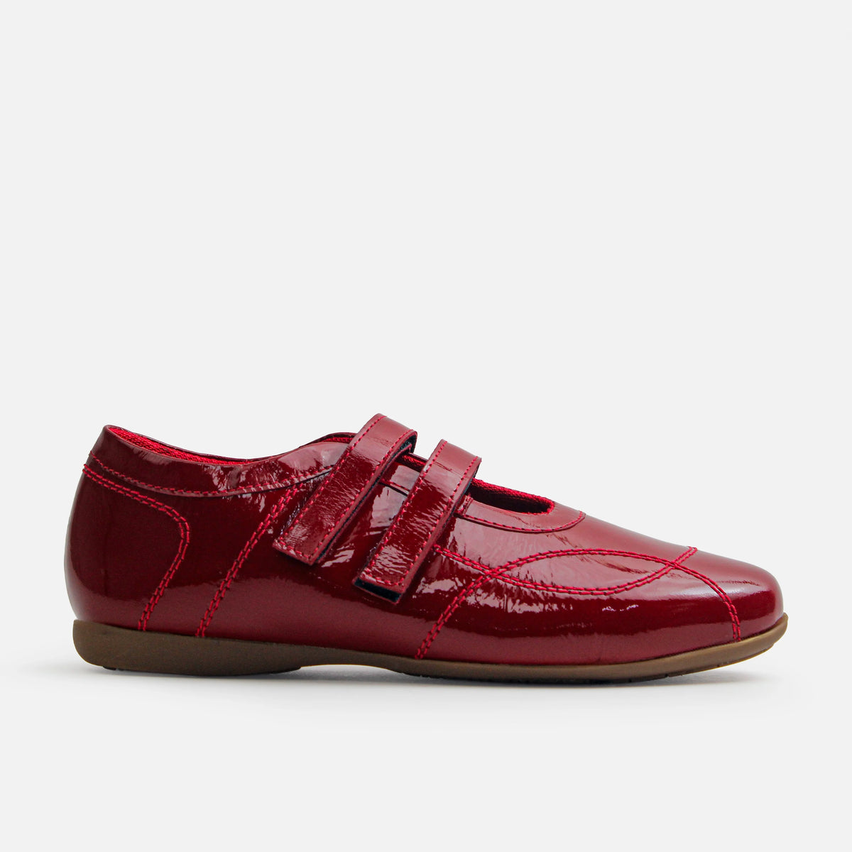 Baleta plana astra de cuero para mujer - Rojo