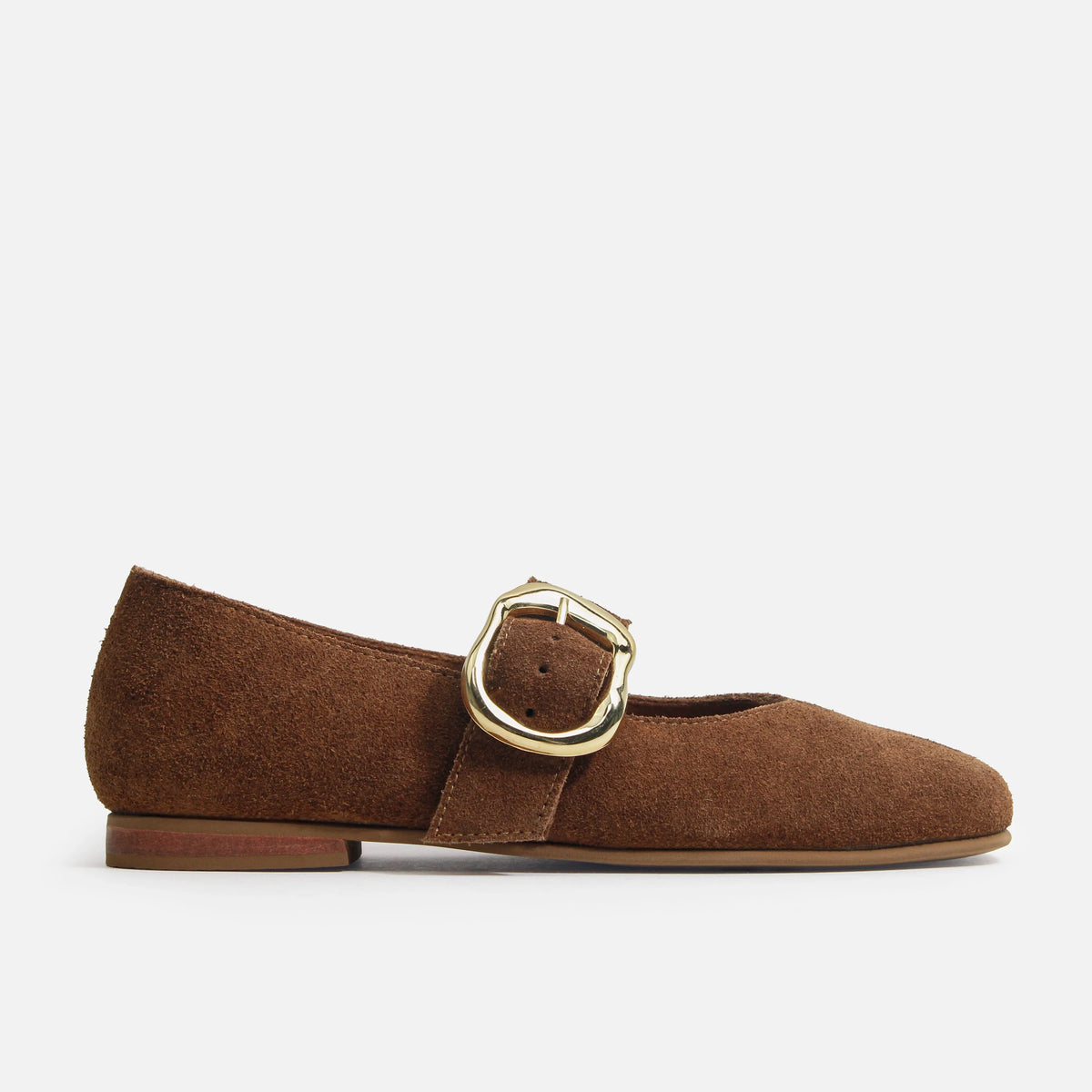 Baleta plana jacinta de cuero para mujer - Miel