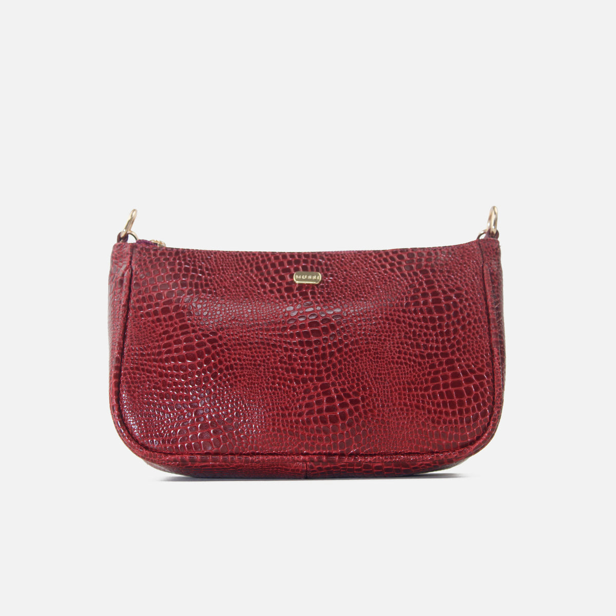 Cartera luisa de cuero para mujer - Vino