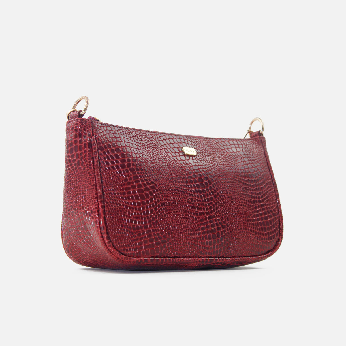 Cartera luisa de cuero para mujer - Vino