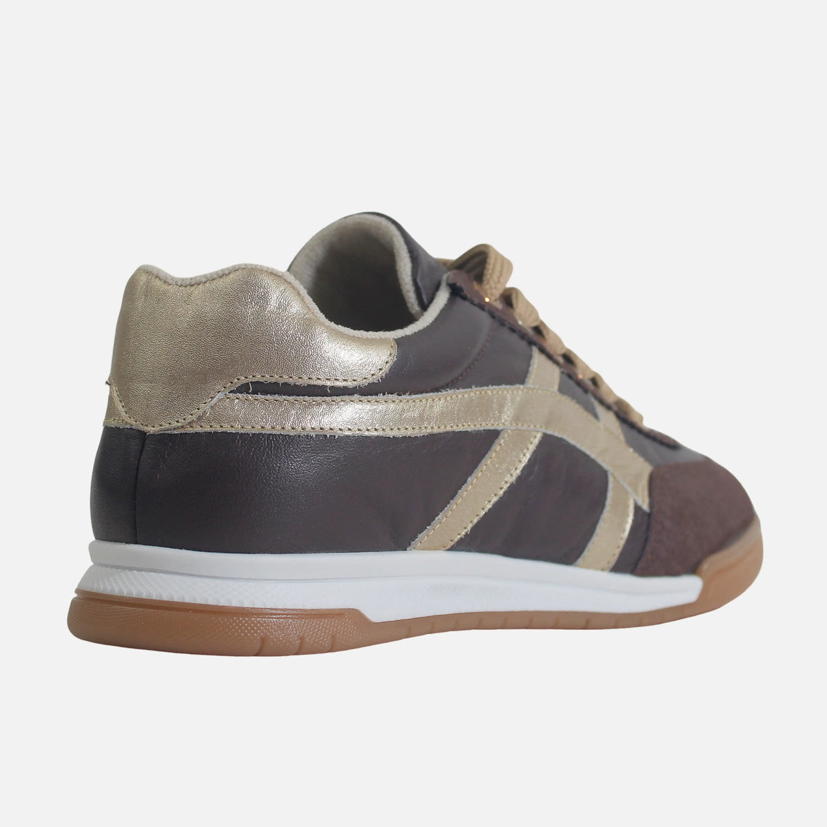 Tenis darsy de cuero para mujer - Café