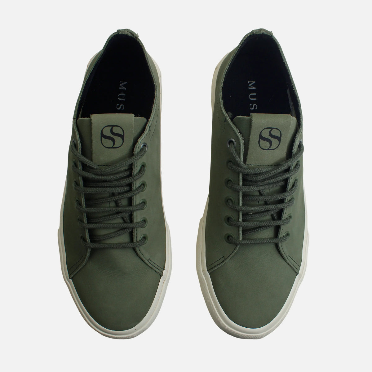 Tenis apolo de cuero para hombre - Verde
