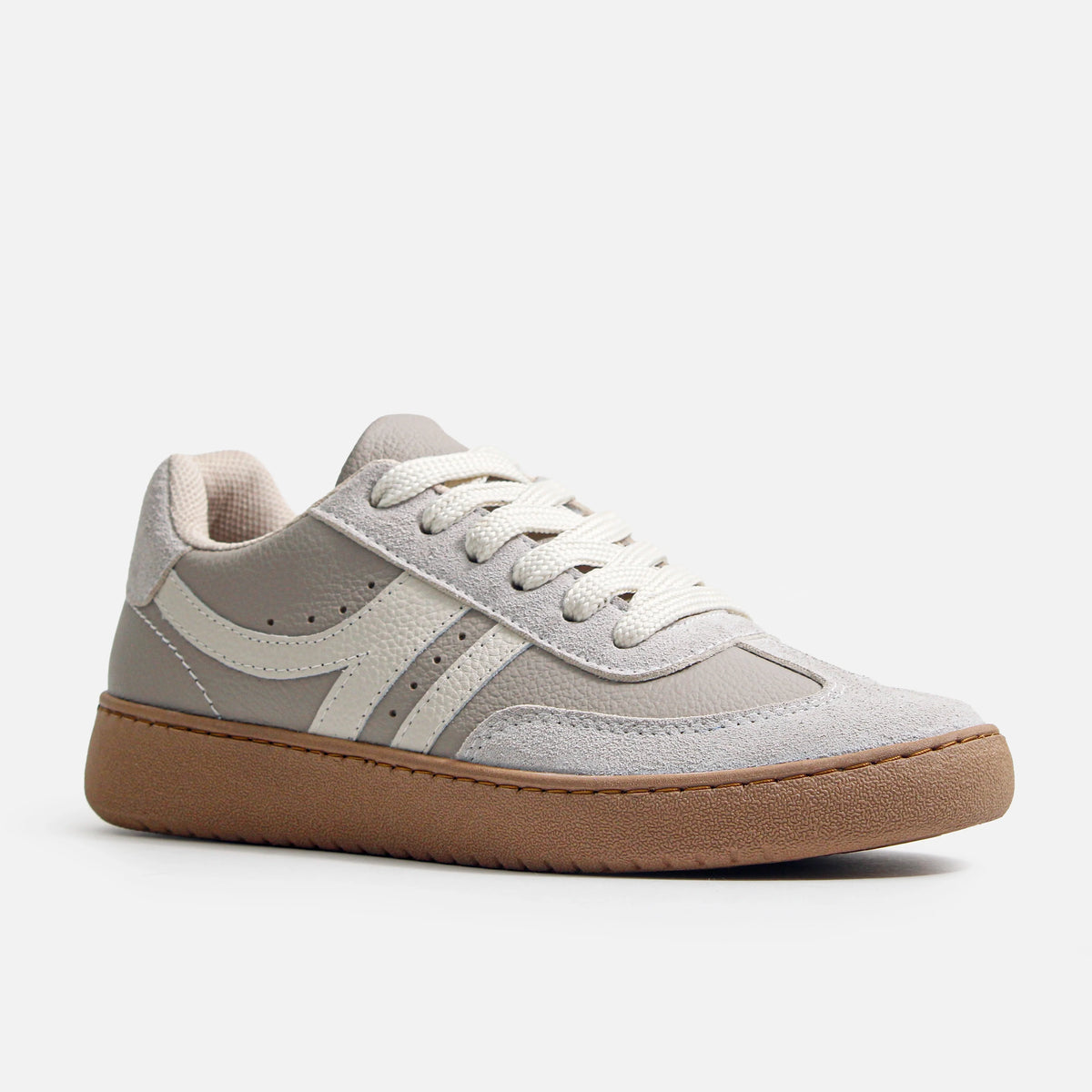 Tenis hoshi de cuero para mujer - Taupe