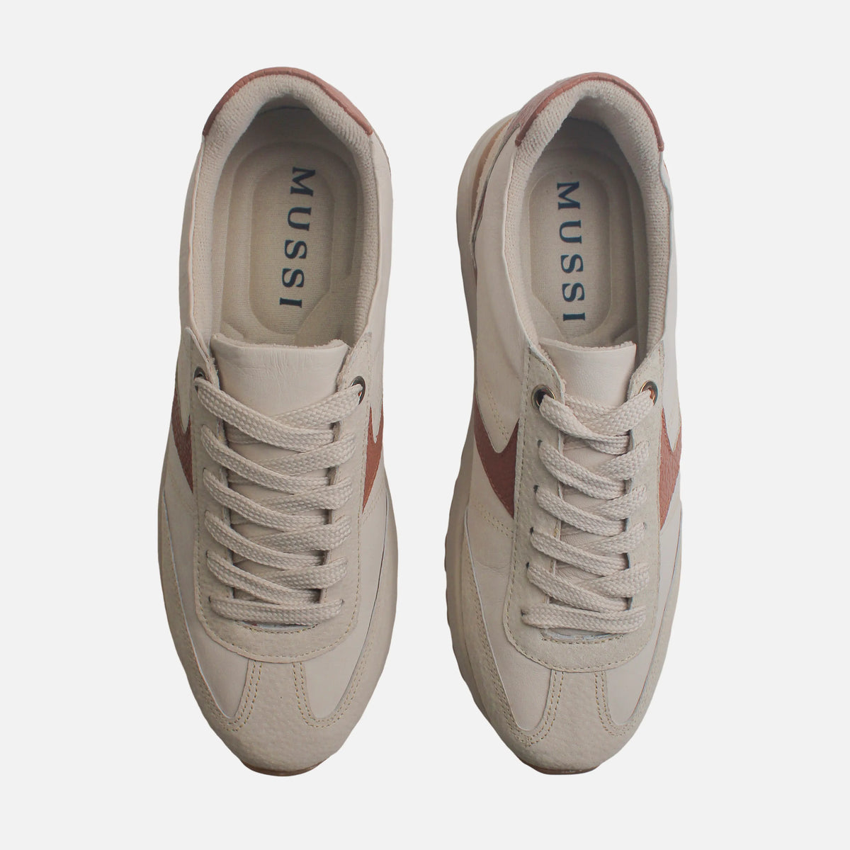 Tenis ona de cuero para mujer - Hueso