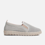 Tenis oria de cuero para mujer - Hueso