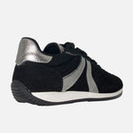 Tenis cloe de cuero para mujer - Negro