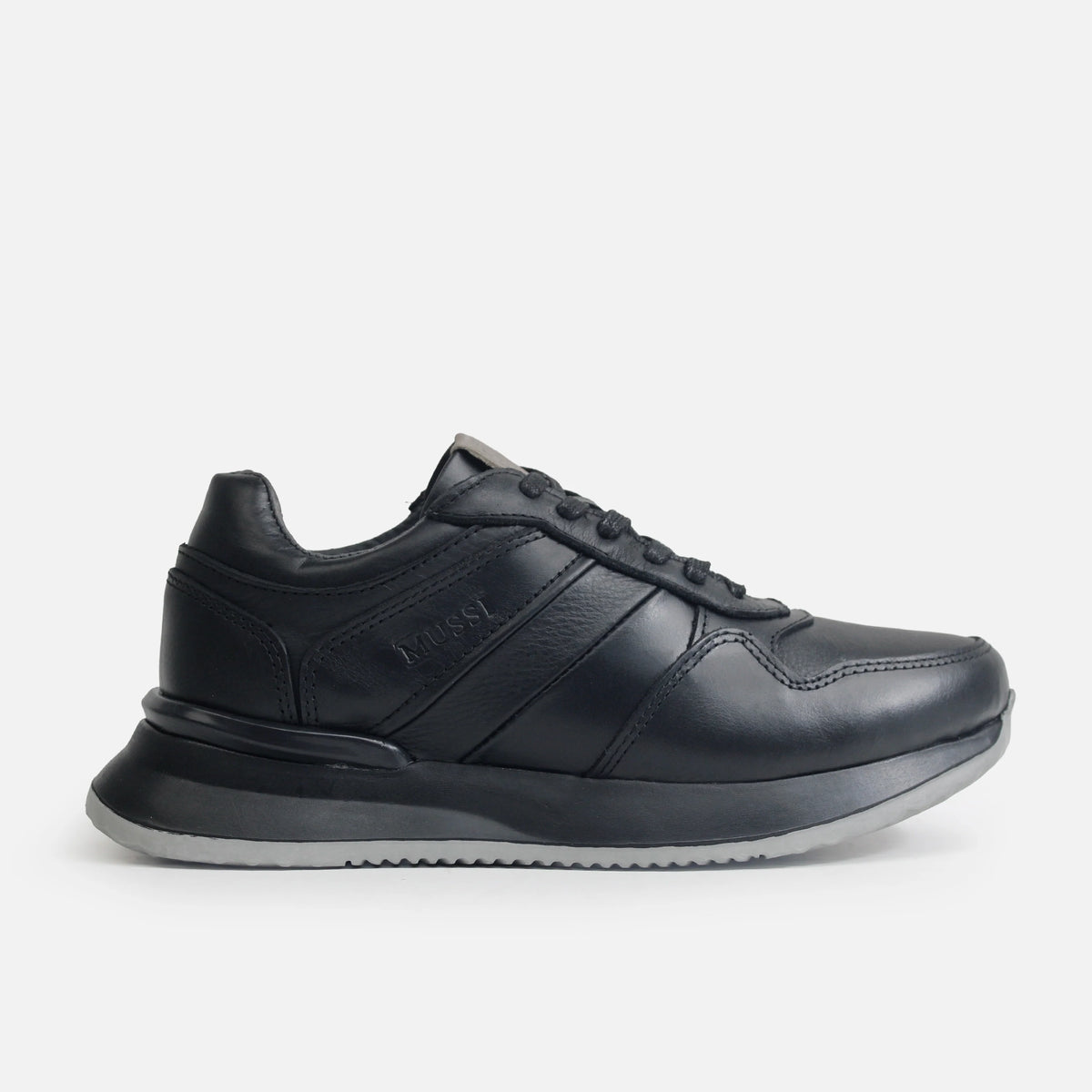 Tenis pietro de cuero para hombre - Negro