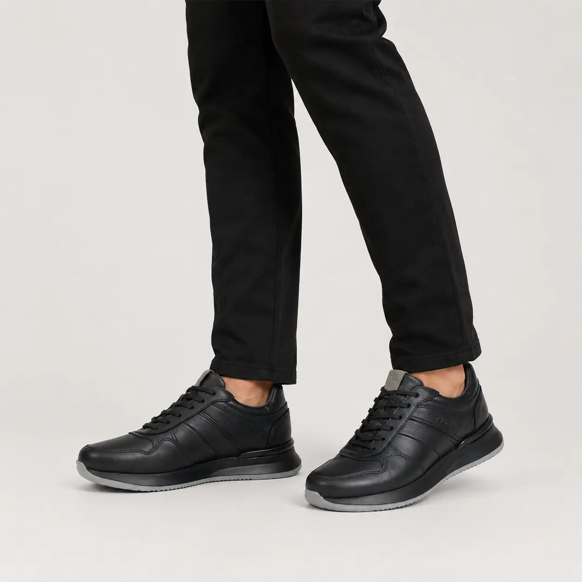 Tenis pietro de cuero para hombre - Negro
