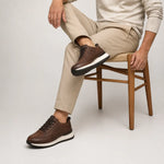 Tenis renzo de cuero para hombre - Café