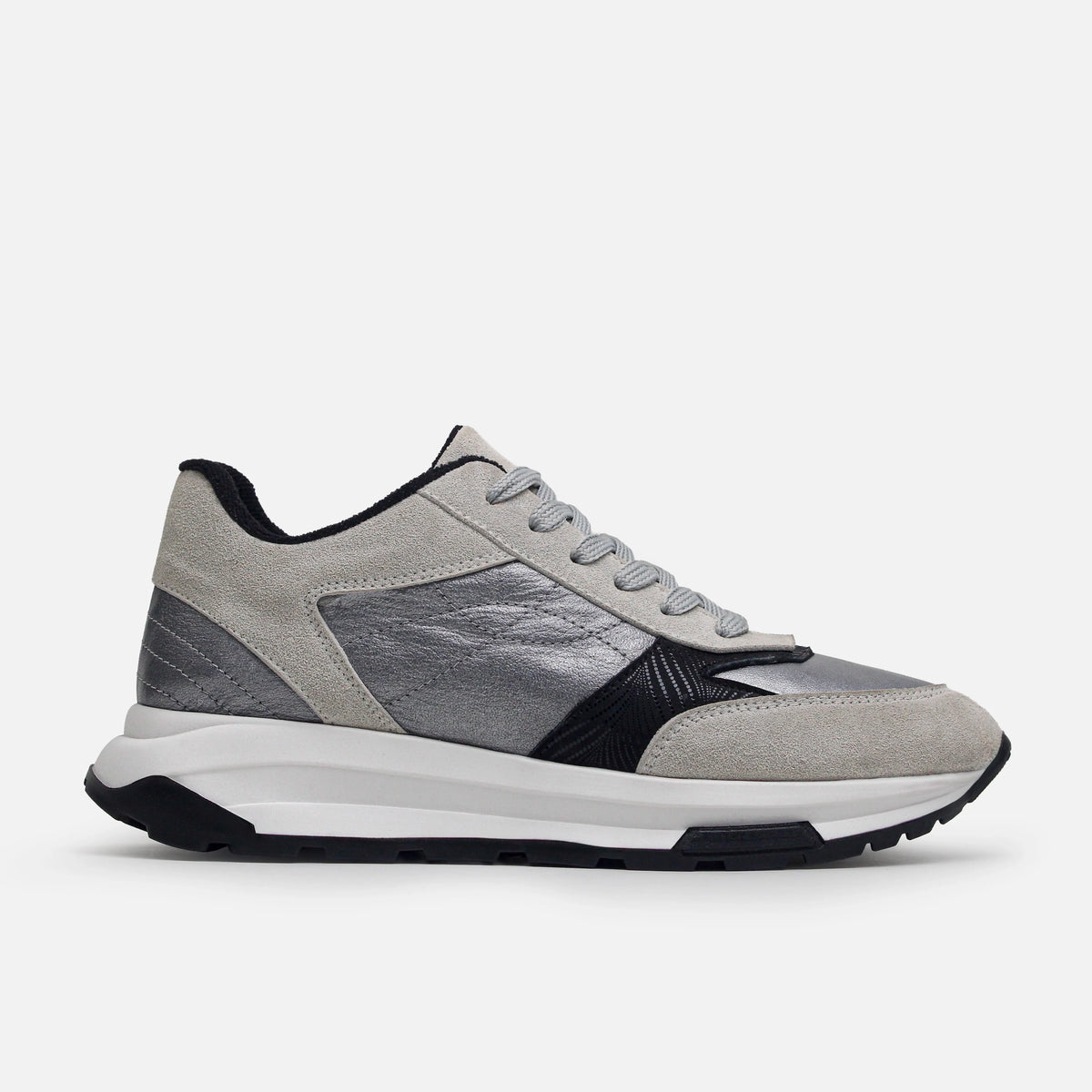 Tenis helia de cuero para mujer - Gris