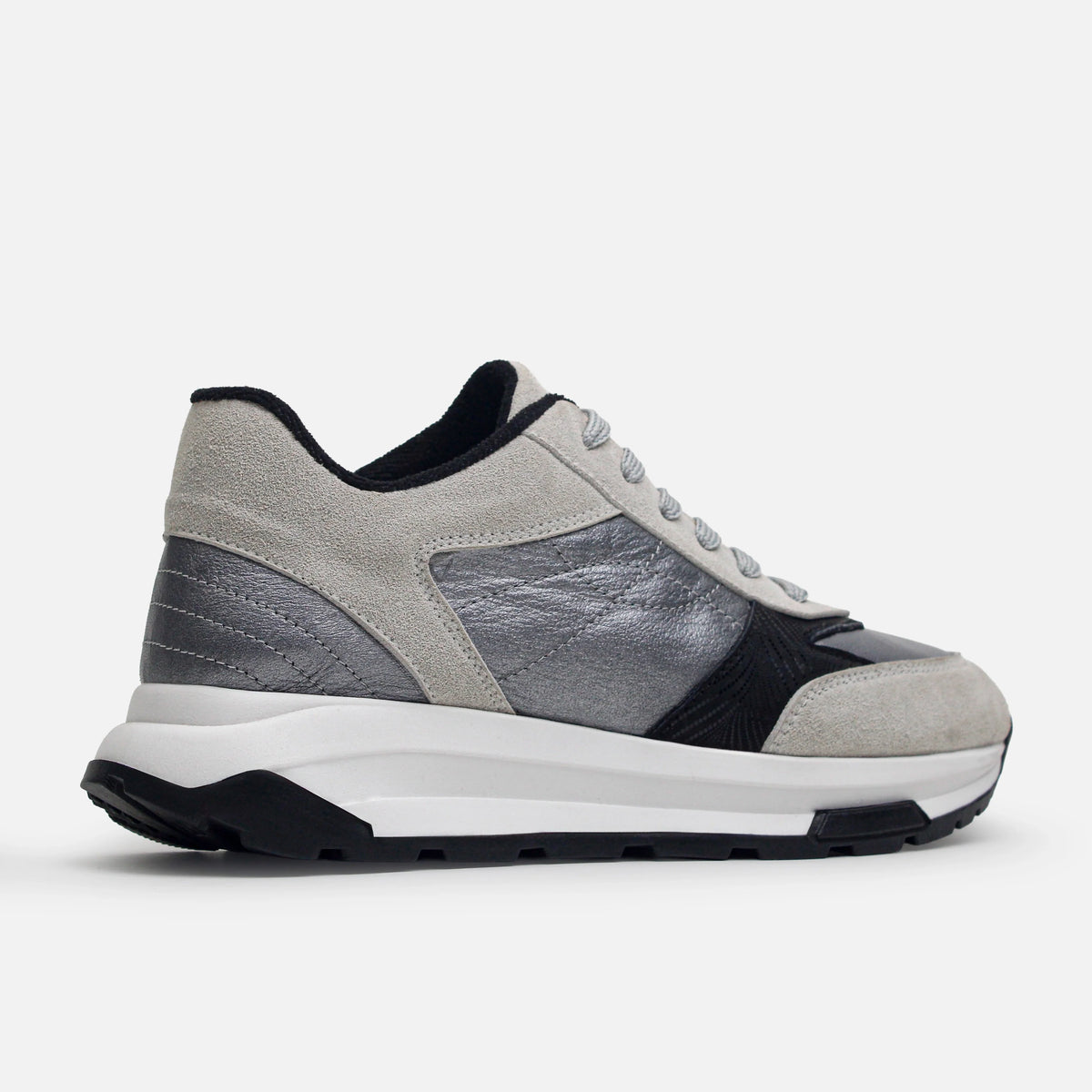 Tenis helia de cuero para mujer - Gris
