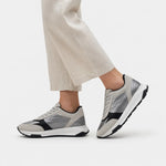 Tenis helia de cuero para mujer - Gris