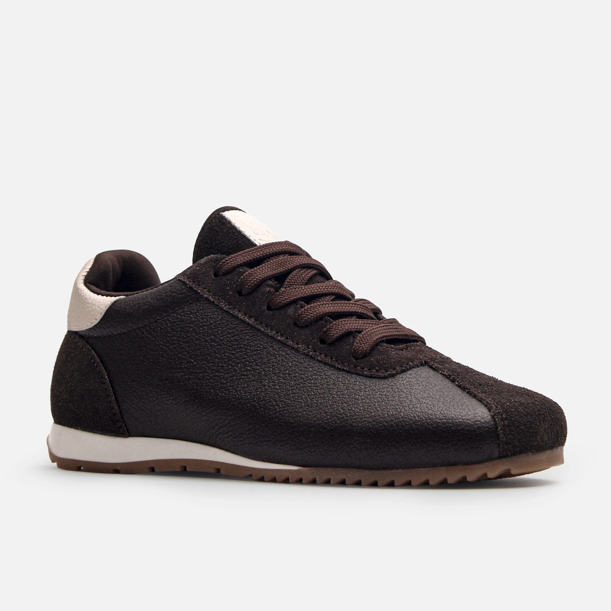 Tenis isolda de cuero para mujer - Café