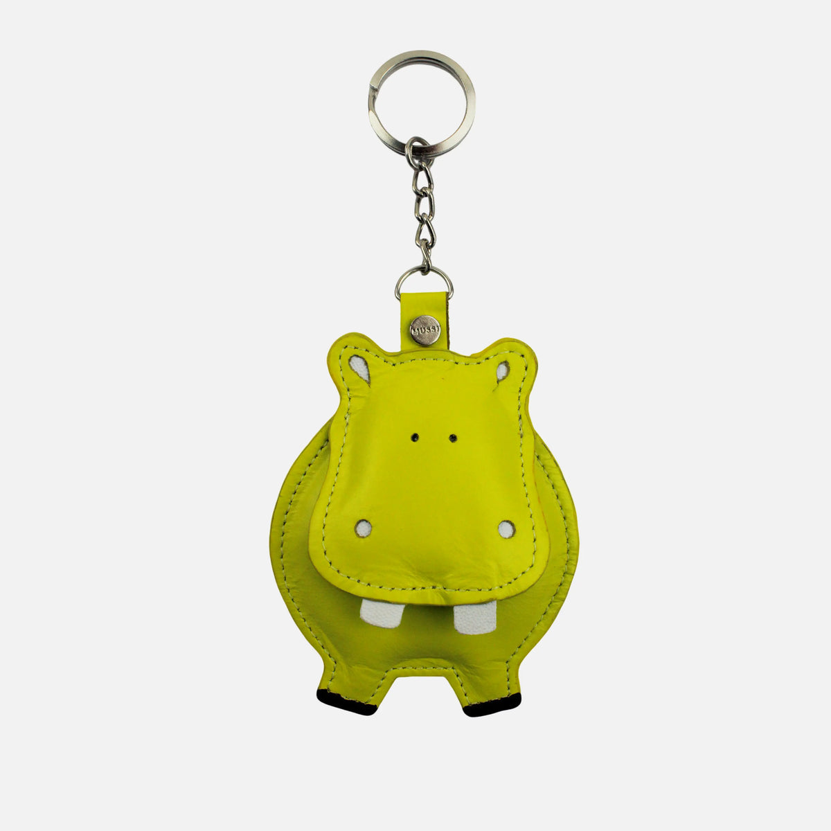 Llavero hippo de cuero para mujer - Amarillo
