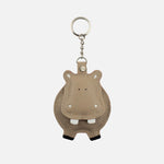 Llavero hippo de cuero para mujer - Taupe