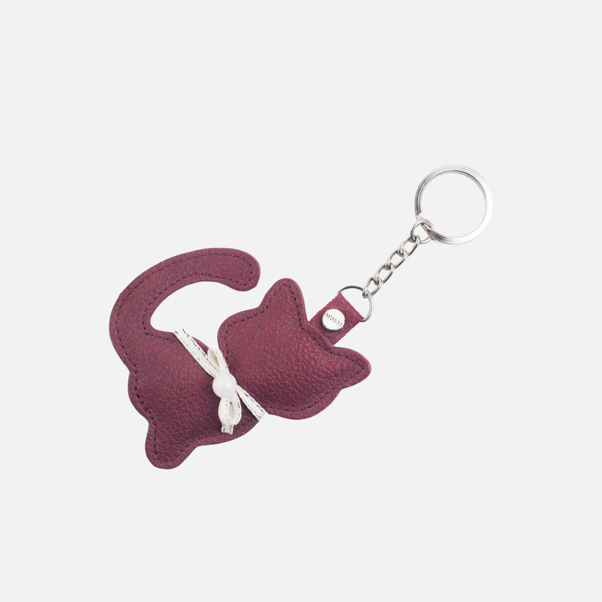 Llavero ivy de cuero para mujer - Vino
