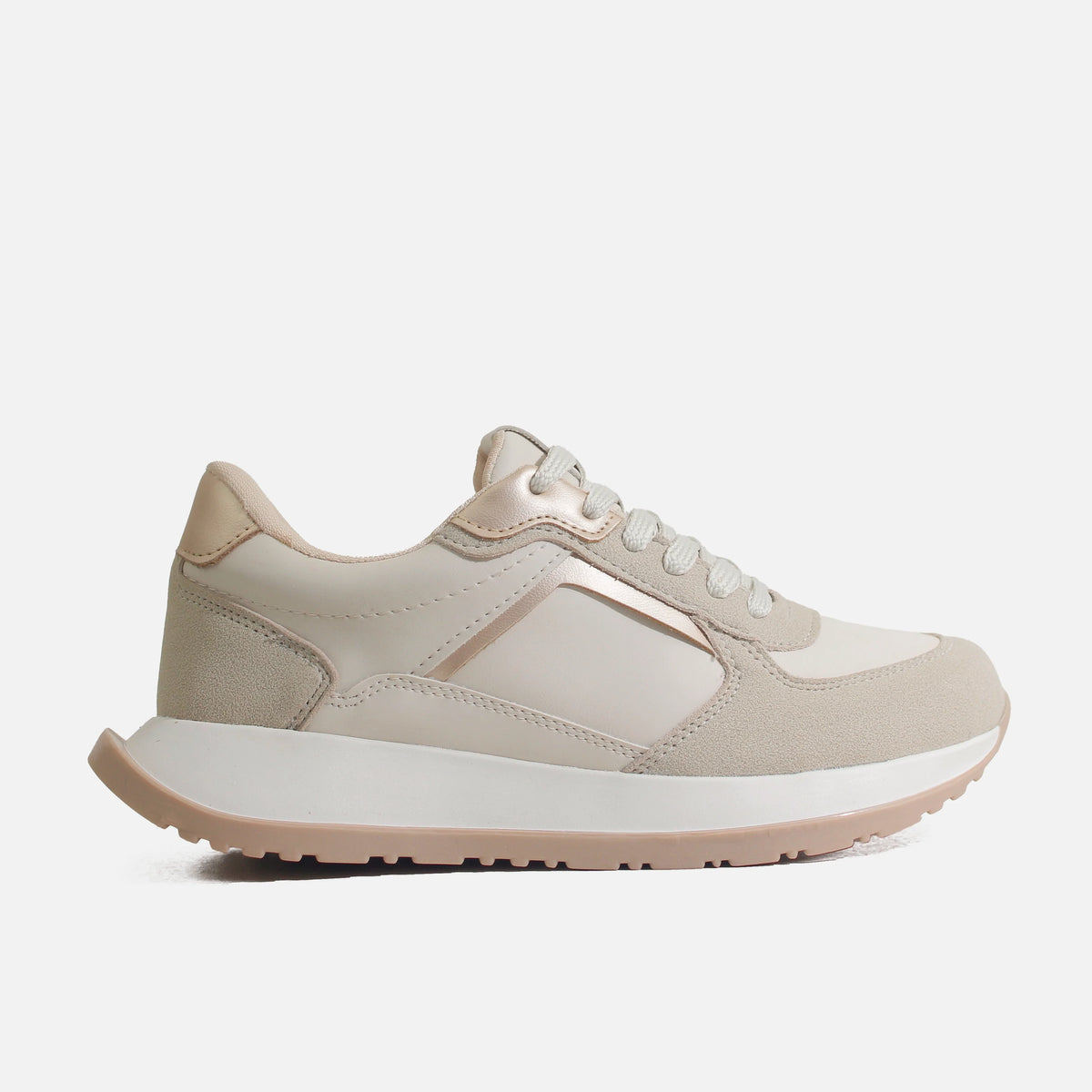 Tenis con plataforma deka de sintético para mujer - Beige