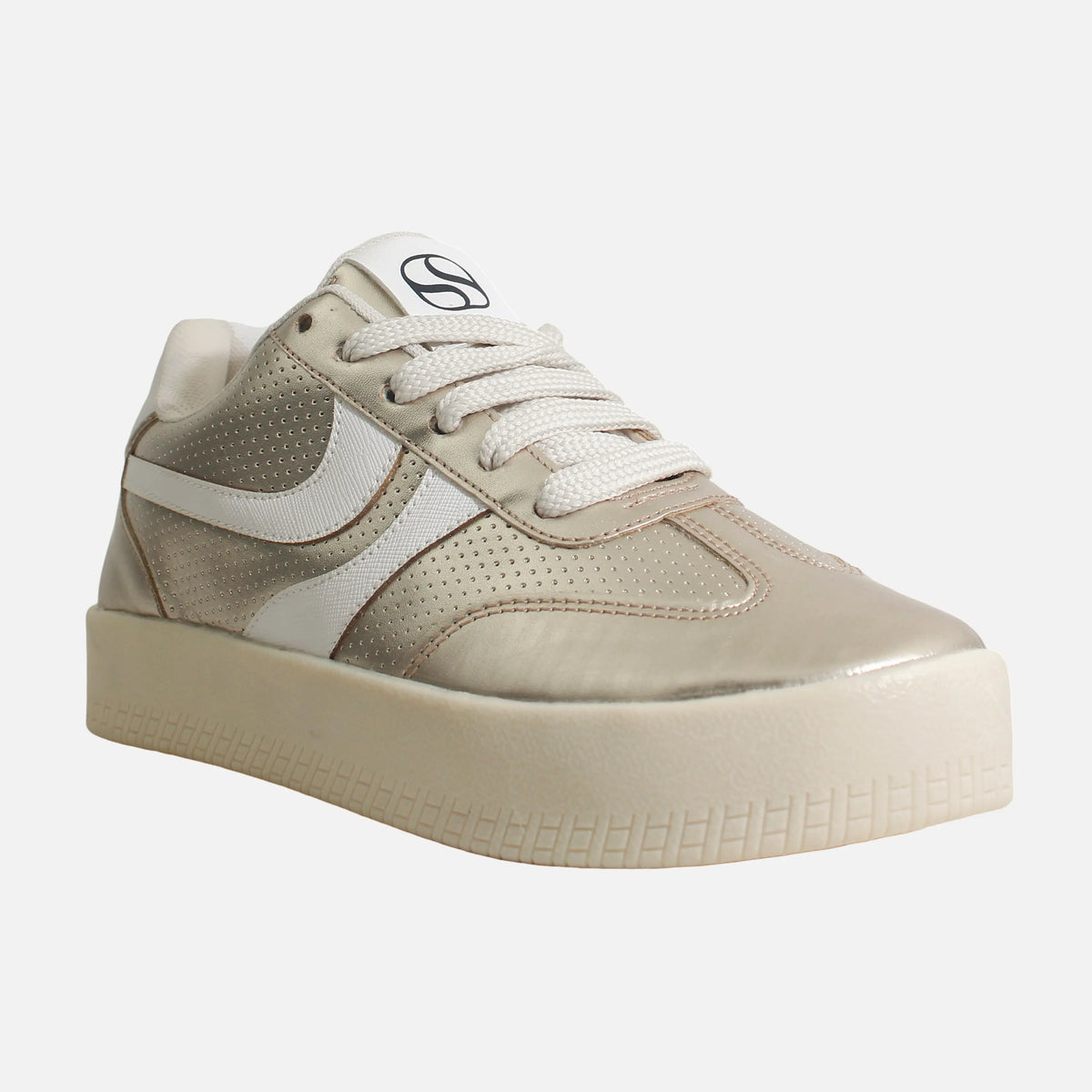 Tenis con plataforma arlet de sintético para mujer - Oro