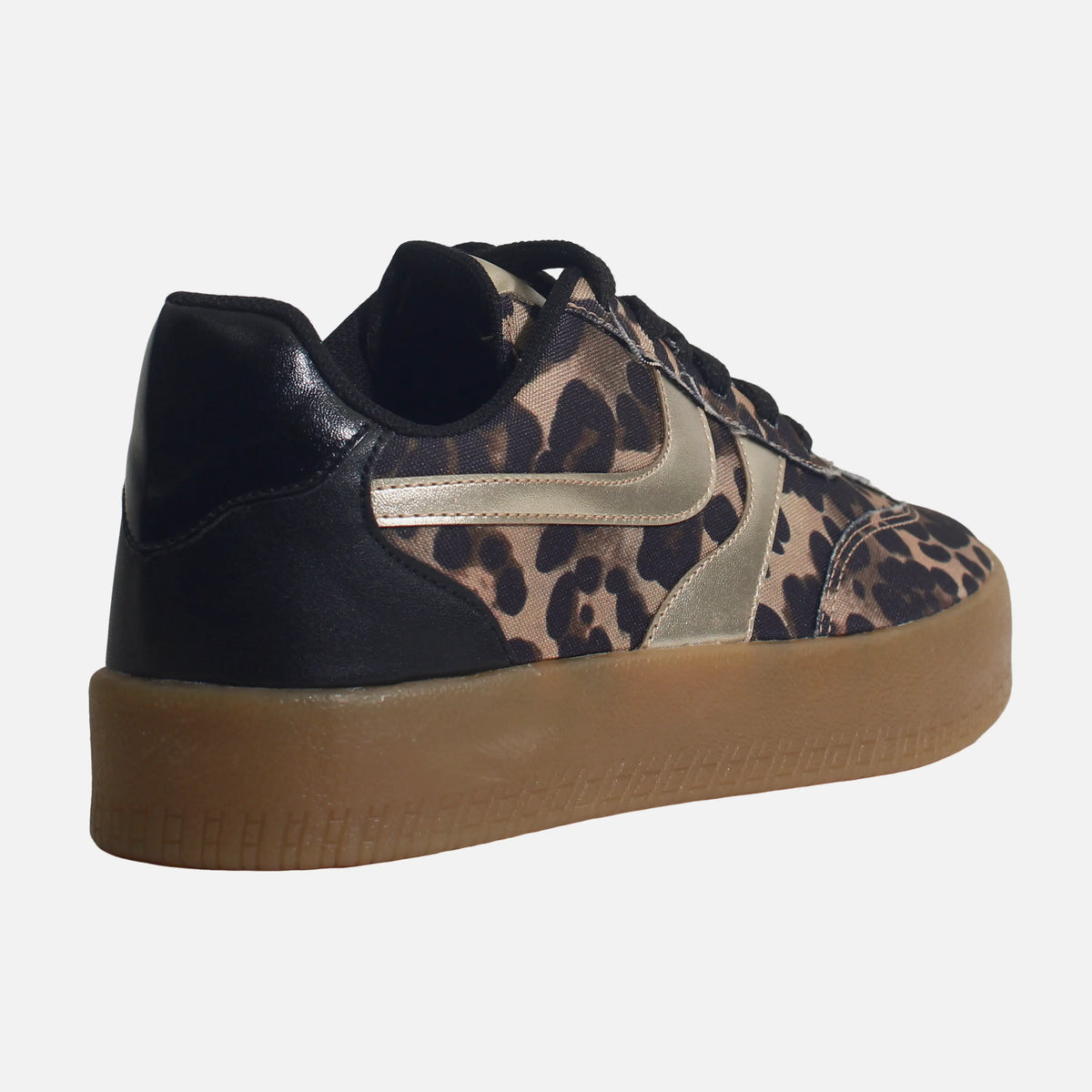 Tenis con plataforma arlet de cuero para mujer - Cafe