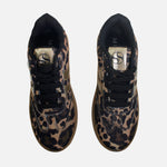 Tenis con plataforma arlet de cuero para mujer - Cafe