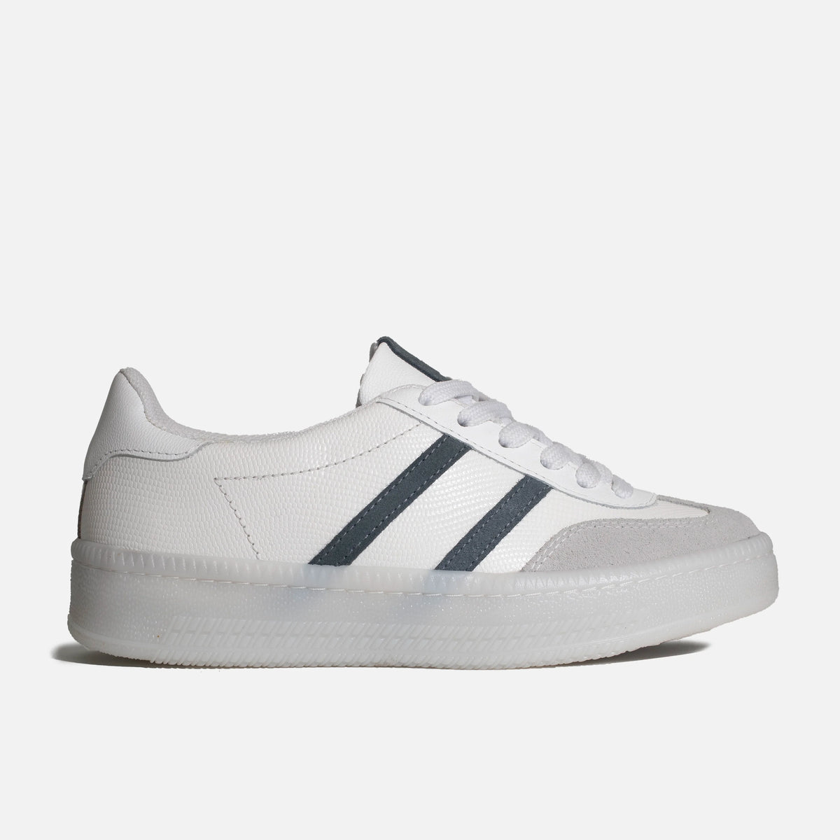 Tenis con plataforma jaral de cuero para mujer - Blanco