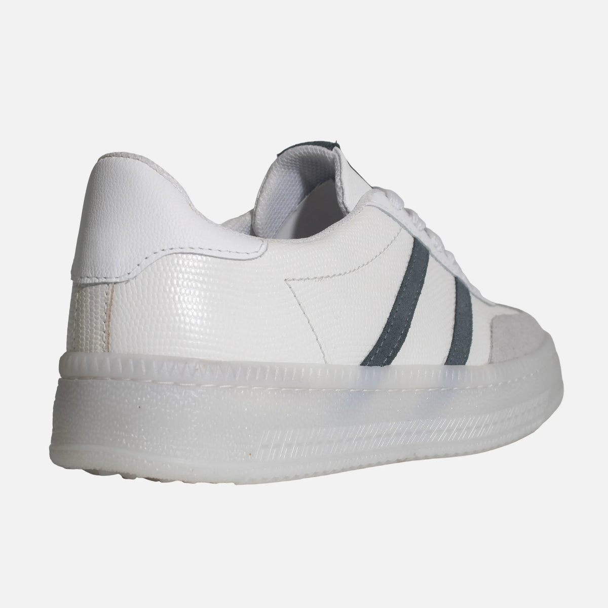 Tenis con plataforma jaral de cuero para mujer - Blanco