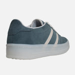 Tenis con plataforma jaral de cuero para mujer - Azul