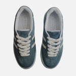 Tenis con plataforma jaral de cuero para mujer - Azul