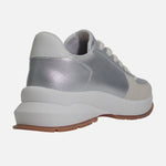 Tenis con plataforma samira de cuero para mujer - Plateado