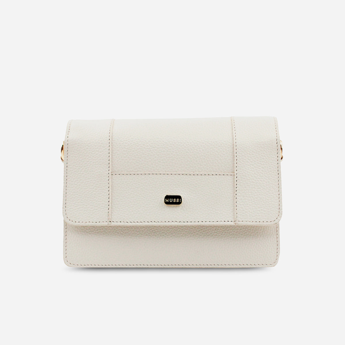 Bolso manos libres mirak de cuero para mujer - Blanco