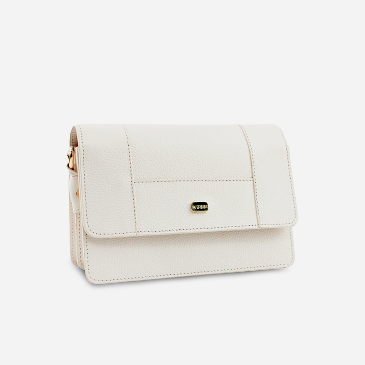 Bolso manos libres mirak de cuero para mujer - Blanco