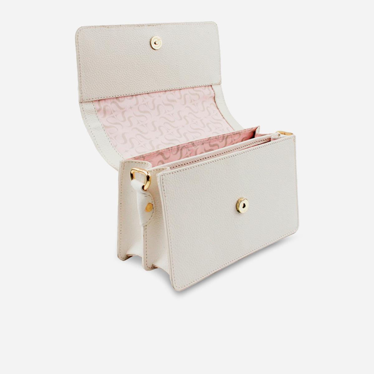 Bolso manos libres mirak de cuero para mujer - Blanco