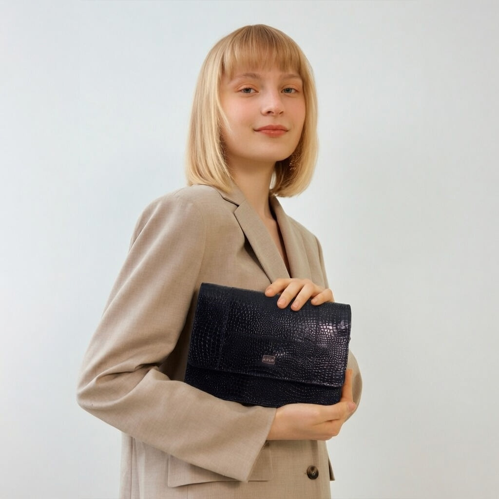 Bolso manos libres mirak de cuero para mujer - Negro