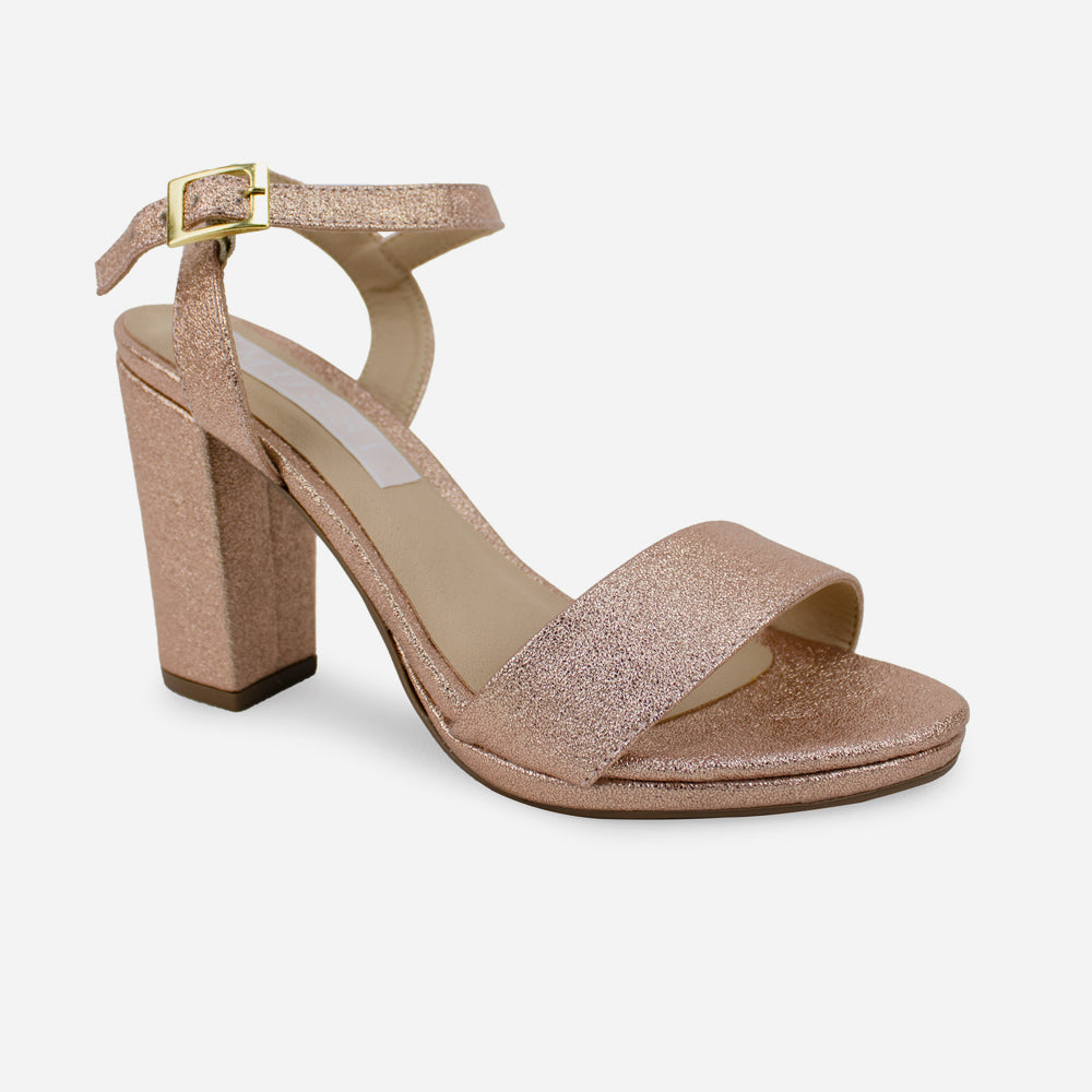 Sandalia tacon ukara de sintético para mujer - Cobre