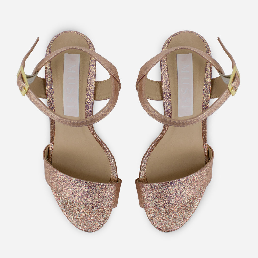 Sandalia tacon ukara de sintético para mujer - Cobre