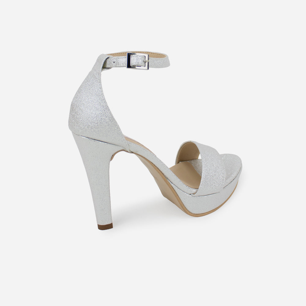 Sandalia tacon plataforma midori de sintético para mujer - Plata